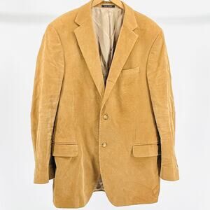 Y2K Land’s End Tan Camel 100% Cotton Corduroy Blazer Sport Coat Men’s 46L / 2XL